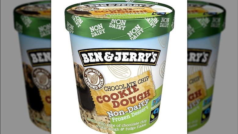 A pint of Ben & Jerry's non-dairy chocolate chip cookie dough ice cream