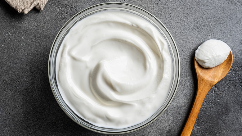 Bowl of whipped cream