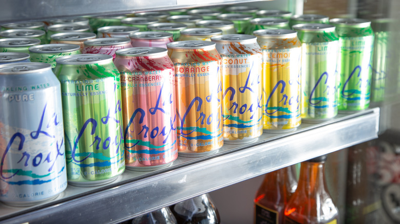La Croix drinks on a shelf